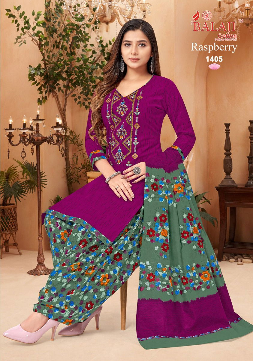 Balaji Rasberry Vol 14 Embroidery Cotton Dress Material Catalog
